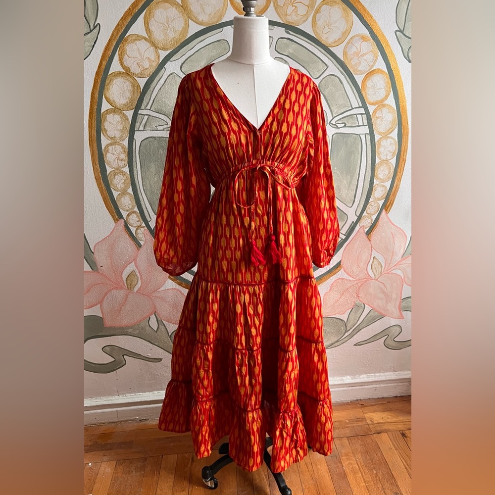 Mer St Barth red and yellow Odette dress